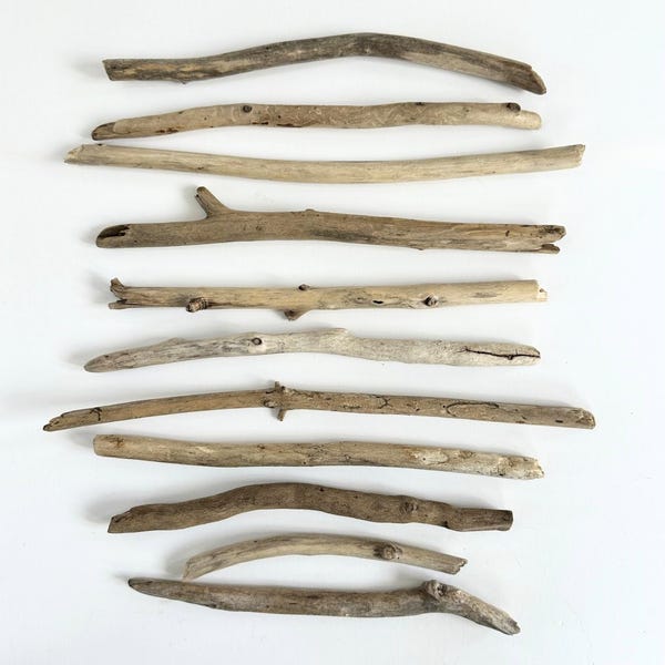 Driftwood Craft Sticks – 10-Pieces DIY Art Projects, Wedding Decor