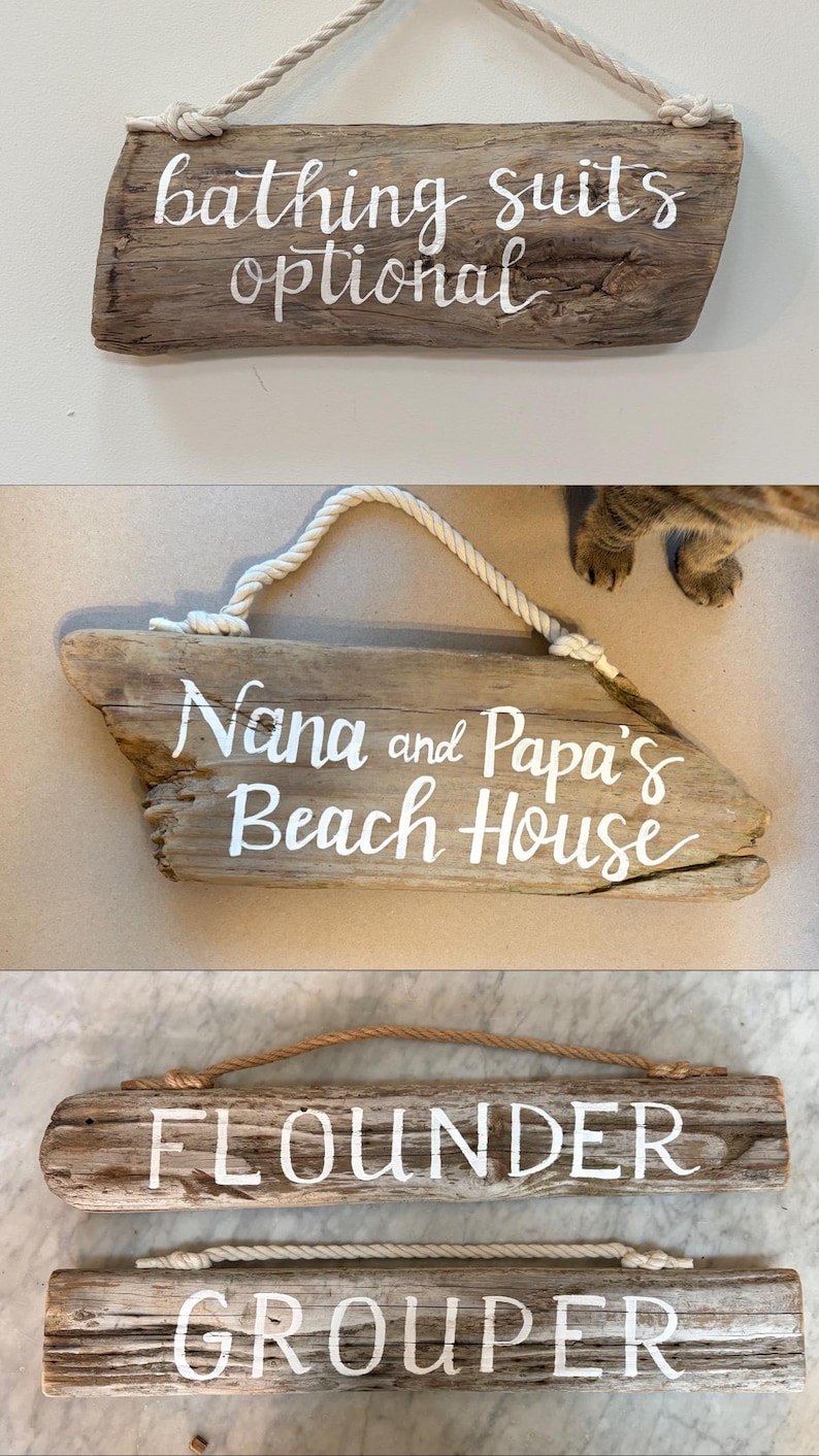 Custom Driftwood Sign: Hand-painted Coastal Decor, Chesapeake Bay Art ...