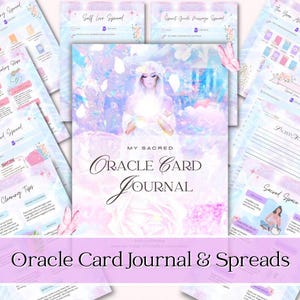 Diário de cartas de oráculo digital e modelos de spread | Cura de chakras, percepção dos sonhos, guias espirituais, ano que vem, layouts de amor-próprio