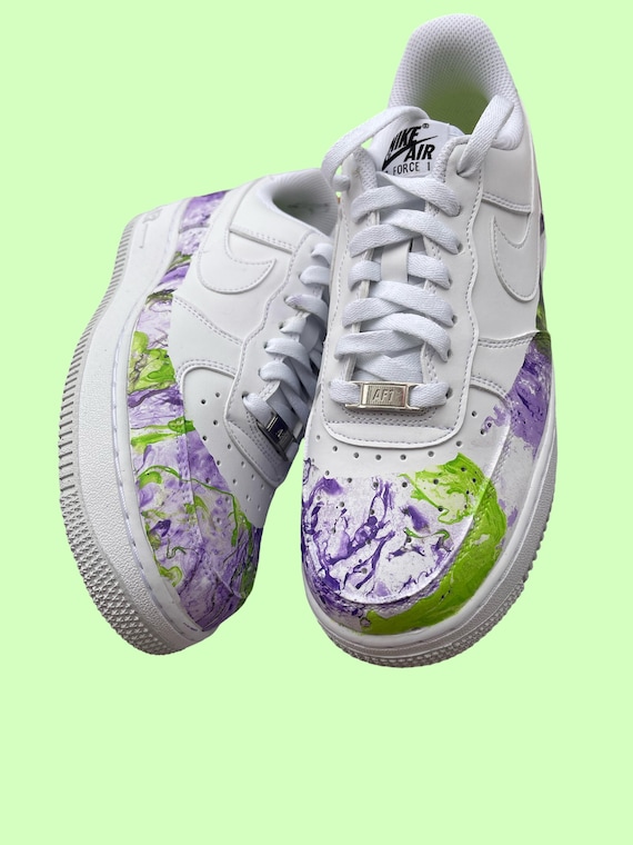 Air Force White Green Purple Buy Custom Bespoke Green And Purple