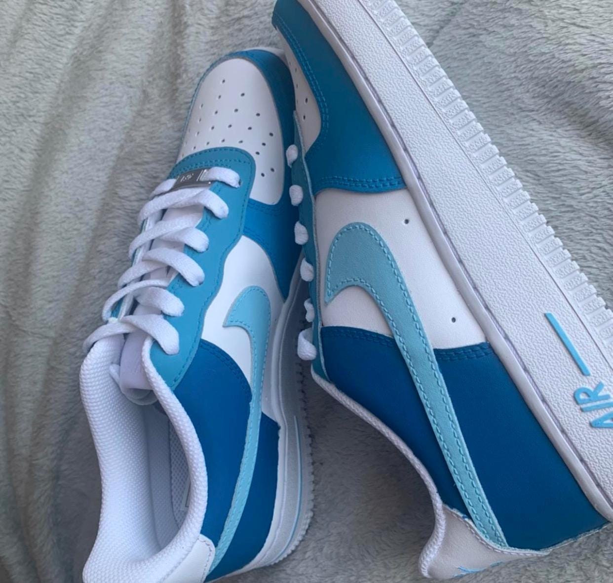 Custom Bespoke Blue and White Nike Air Force 1 - Etsy