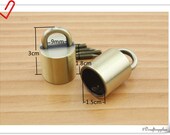 8 pieces Anti bronze 15 mm tassel keychain Cap cord cap end stopper Rope stopper purse rope handle fitting T95