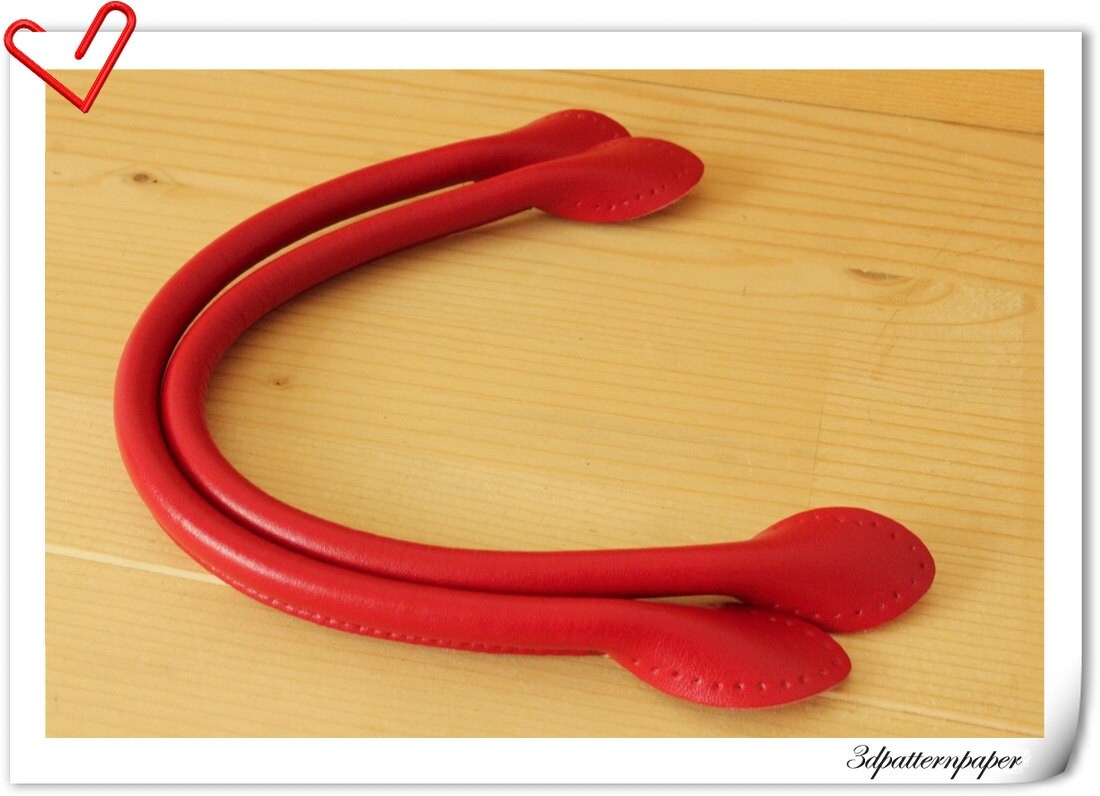 Leather handles for purse bag making 14.5 inch Red K38 Etsy