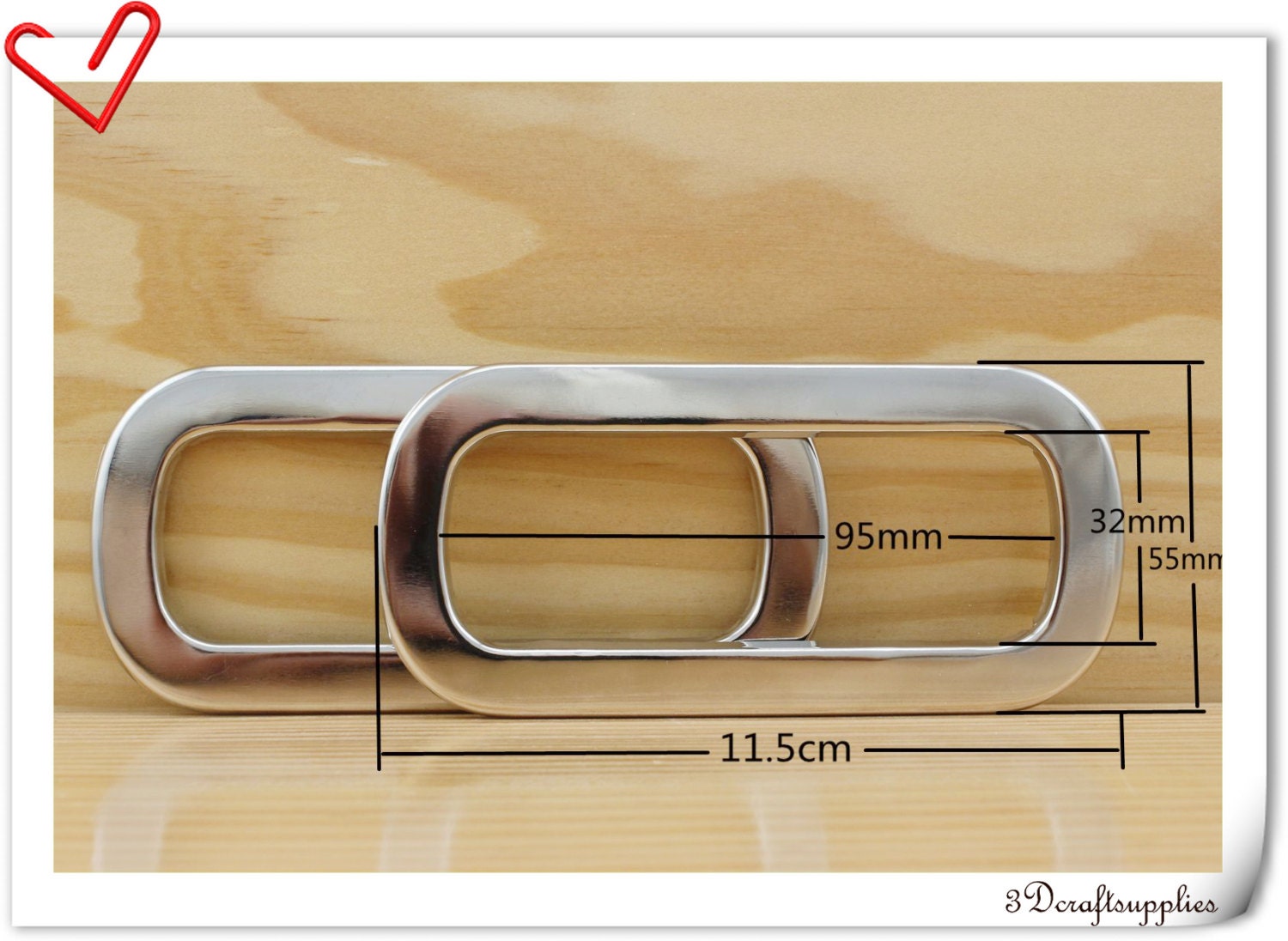 3 3/4 inch x 1 1/4 inch large Light weight Round Rectangle | Etsy