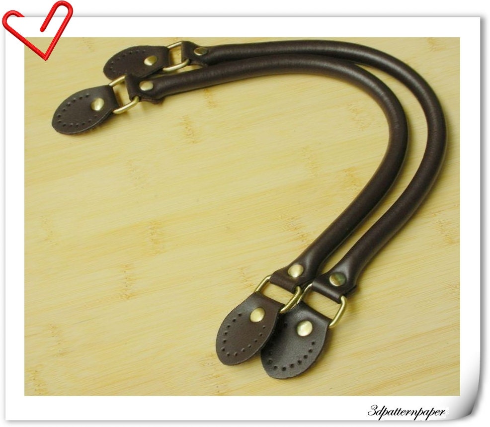 leather handles for bag 16.5 inch a pair Dark brown purse Etsy