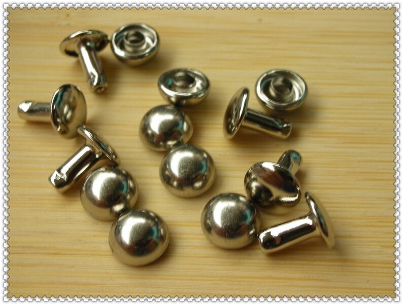 8mm domed rivets 30sets Nickel Made of Copper Top Quality H15