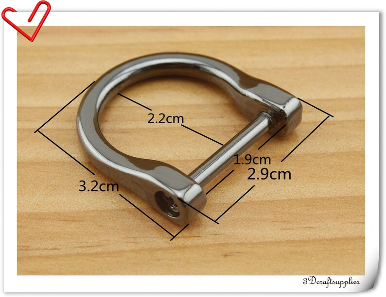alloyed screw in D rings purse handle loops Gunmetal 6 pcs CK67 19mm 34 inch
