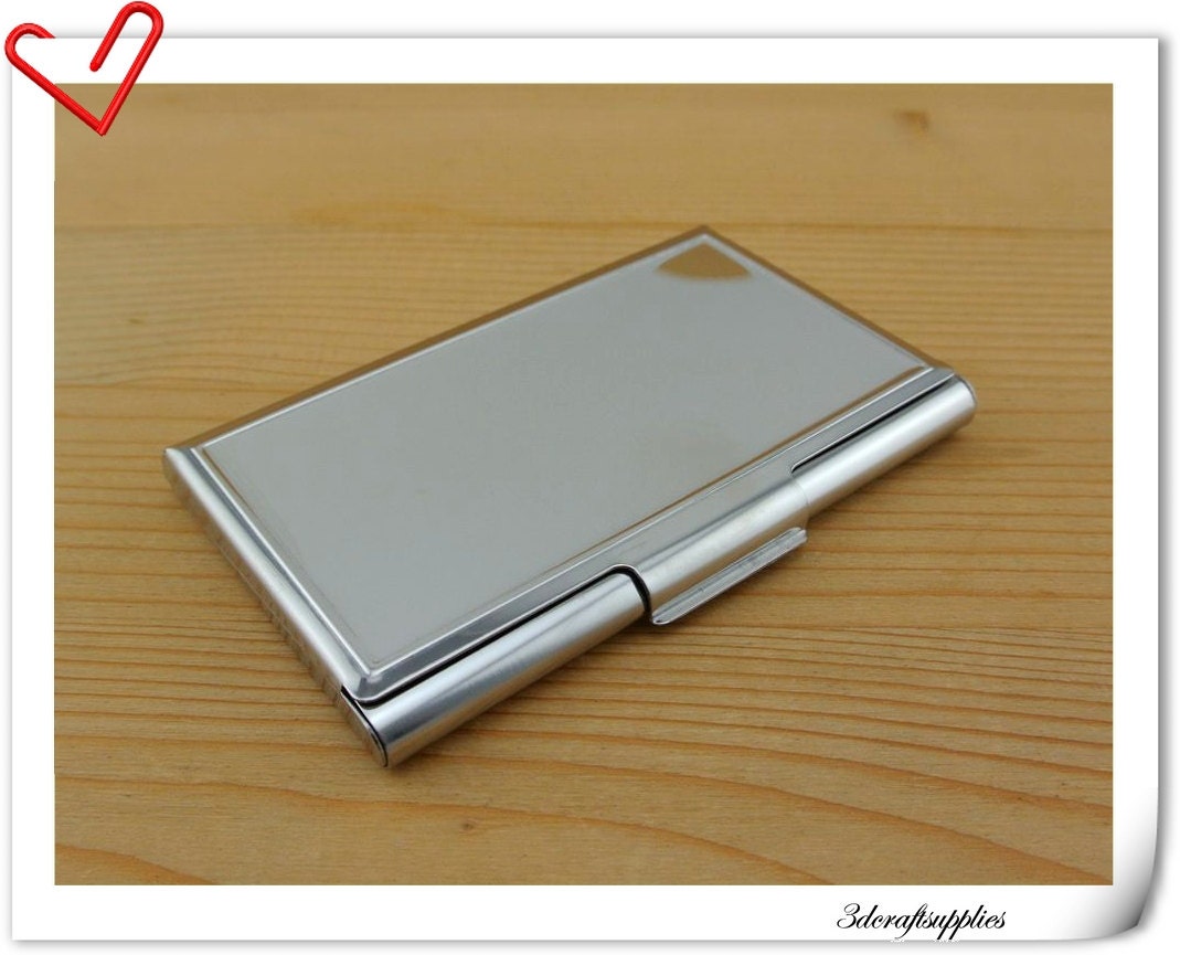 business card holder metal card case Blank card holder frame Etsy