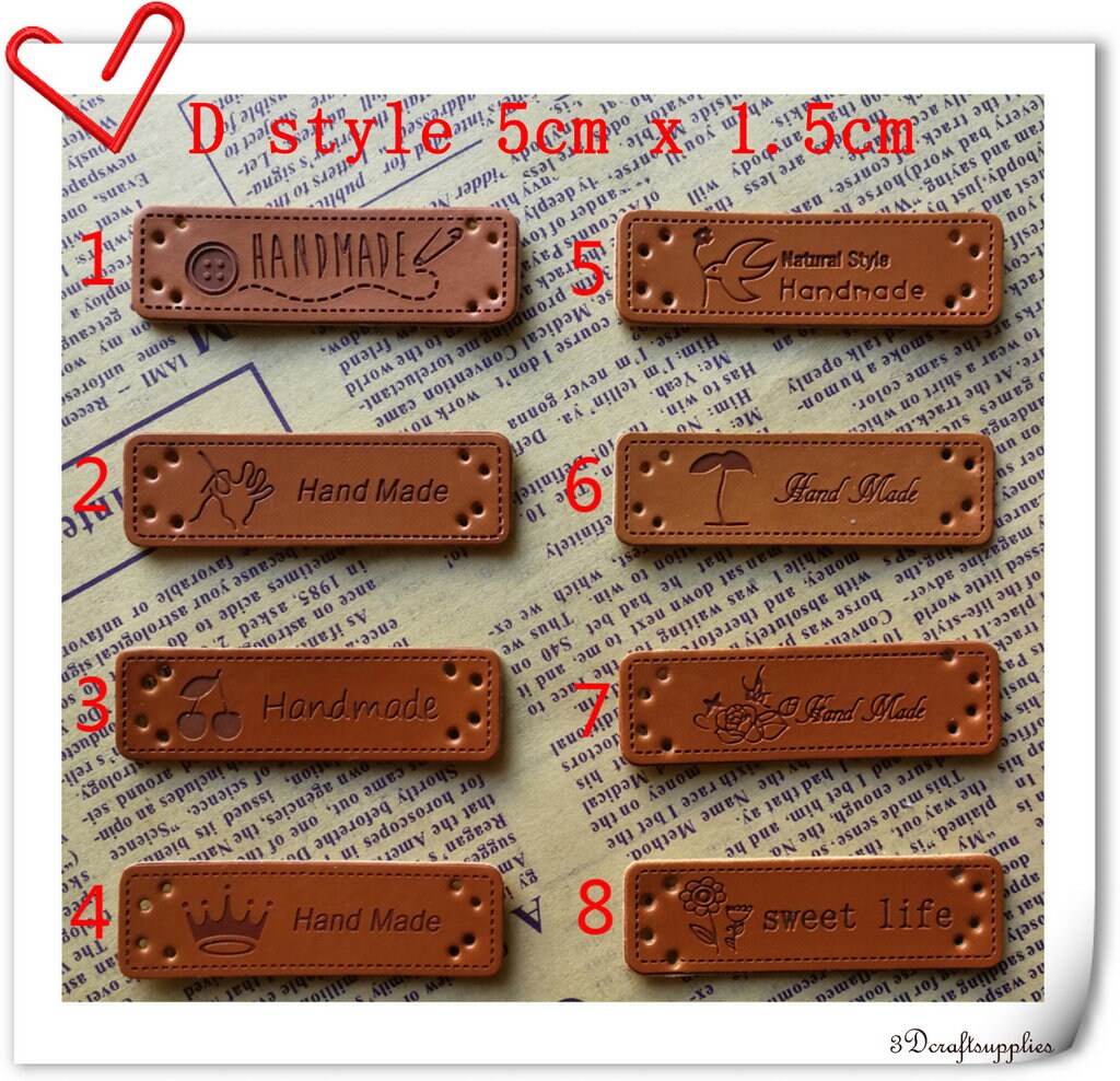 Leather tags leather label for handmade items 10 pcs per pack Etsy
