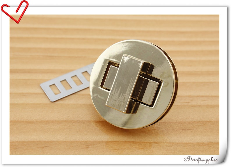 1.25 inch Purse lock twist purse turn lock clutch clock bag lock Light gold N62 32 mm