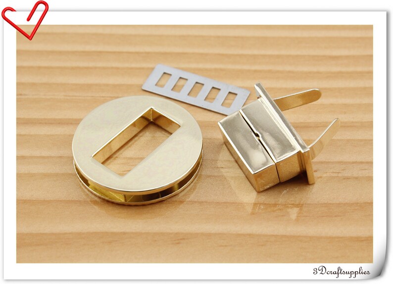 1.25 inch Purse lock twist purse turn lock clutch clock bag lock Light gold N62 32 mm