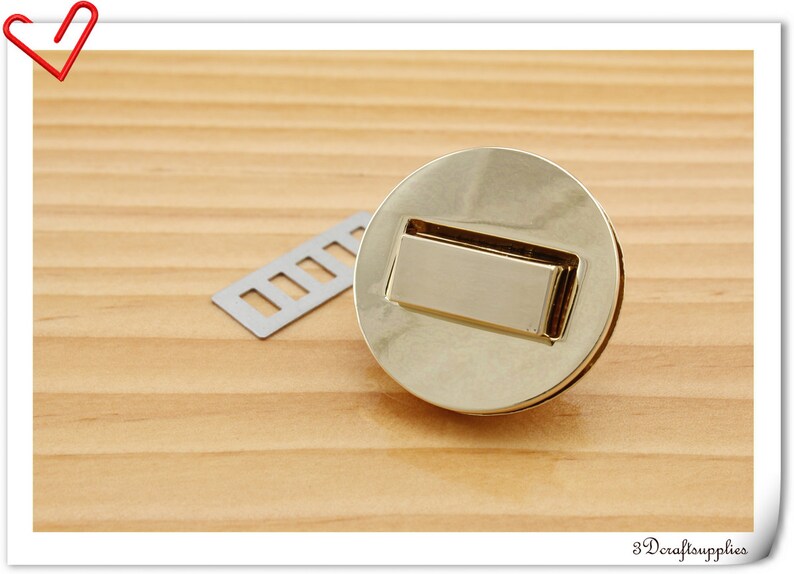 1.25 inch Purse lock twist purse turn lock clutch clock bag lock Light gold N62 32 mm
