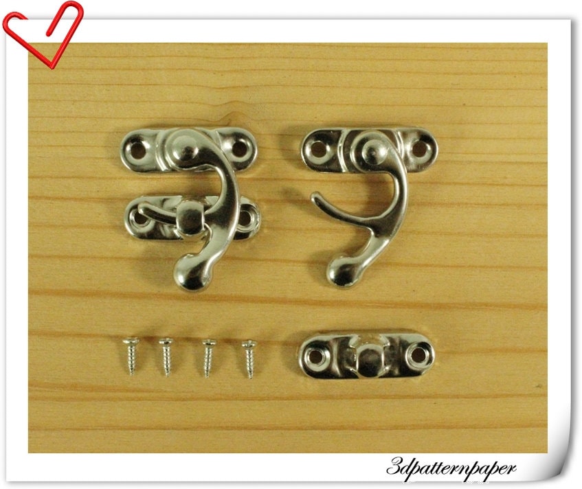 4 set of 33mm x 28mm Nickel metal latches for Box Purse lock Etsy