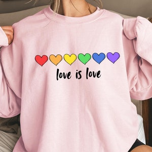 Rainbow Love is Love Sweatshirt, Colorful LGBTQ Ally Apparel, Love is Love Shirt, Pride Shirt, LGBTQ Support Tees, Gay Pride Shirt