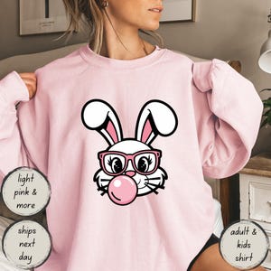 Cute Bunny T-Shirt - Kawaii Rabbit Tee - Bubblegum Bunny Shirt - Pastel Aesthetic Bunny Gift - Vintage Animal Graphic Tee for Women & Kids