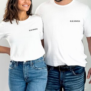 Personalized Roman numeral date shirt - Custom Anniversary Gift , Custom Roman Date Neckline Shirt,  Couple Tee, Valentines Day Gift