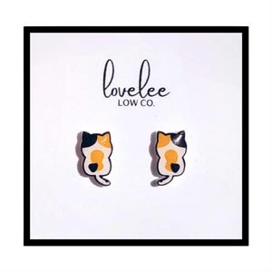 Cat Stud Earrings Cat Lover Gift Dainty Little Studs Hypoallergenic Earrings For Sensitive Ears