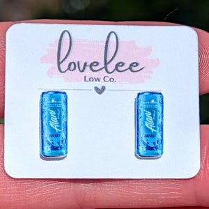 Alani Energy Drink Stud Earrings: Hypoallergenic, UV Resin Dome image 4