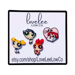 PowerPuff Girl Stud Earring Set 90s Cartoon Nostalgia Hypoallergenic for Sensitive Ears