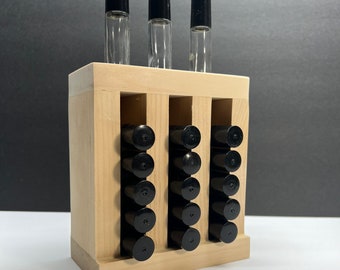 Rollerball Bottle Display Roll on Bottle Display Made of Wood Wooden Perfume Display Essential Oil Holder Rollerball Bottle Tower Display