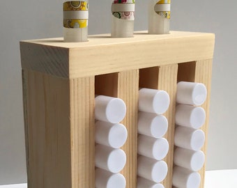 Lip Balm Tube Display 3 Slots Wooden Lip Balm Tube Tower Display