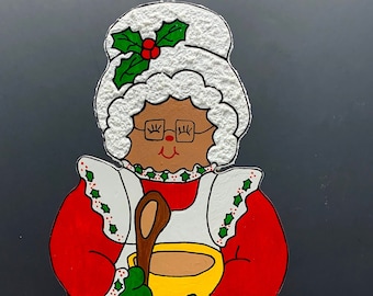 Mrs Claus Paper Towel Holder Mrs Santa Christmas Towel Holder African American