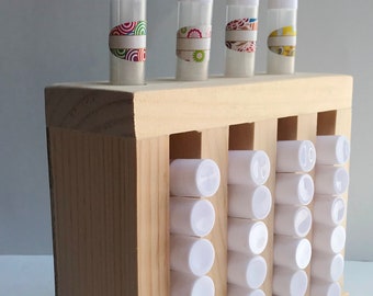 Lip Balm Tube Display 4 Slots Wooden Lip Balm Tube Tower Display