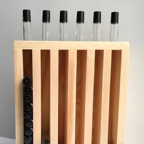 Roller Ball Bottle Display Made of Wood Roll on Ball Bottle Display Rollerball Wooden Perfume Display Essential Oil Holder