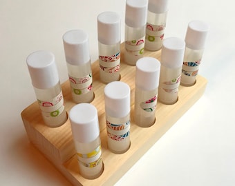 Lip Balm Display Wooden Lip Balm Tube Holder Multi Level Lip Balm Display Holder Wood Lip Balm Holder Display 2 tier Lip Balm Tube Display