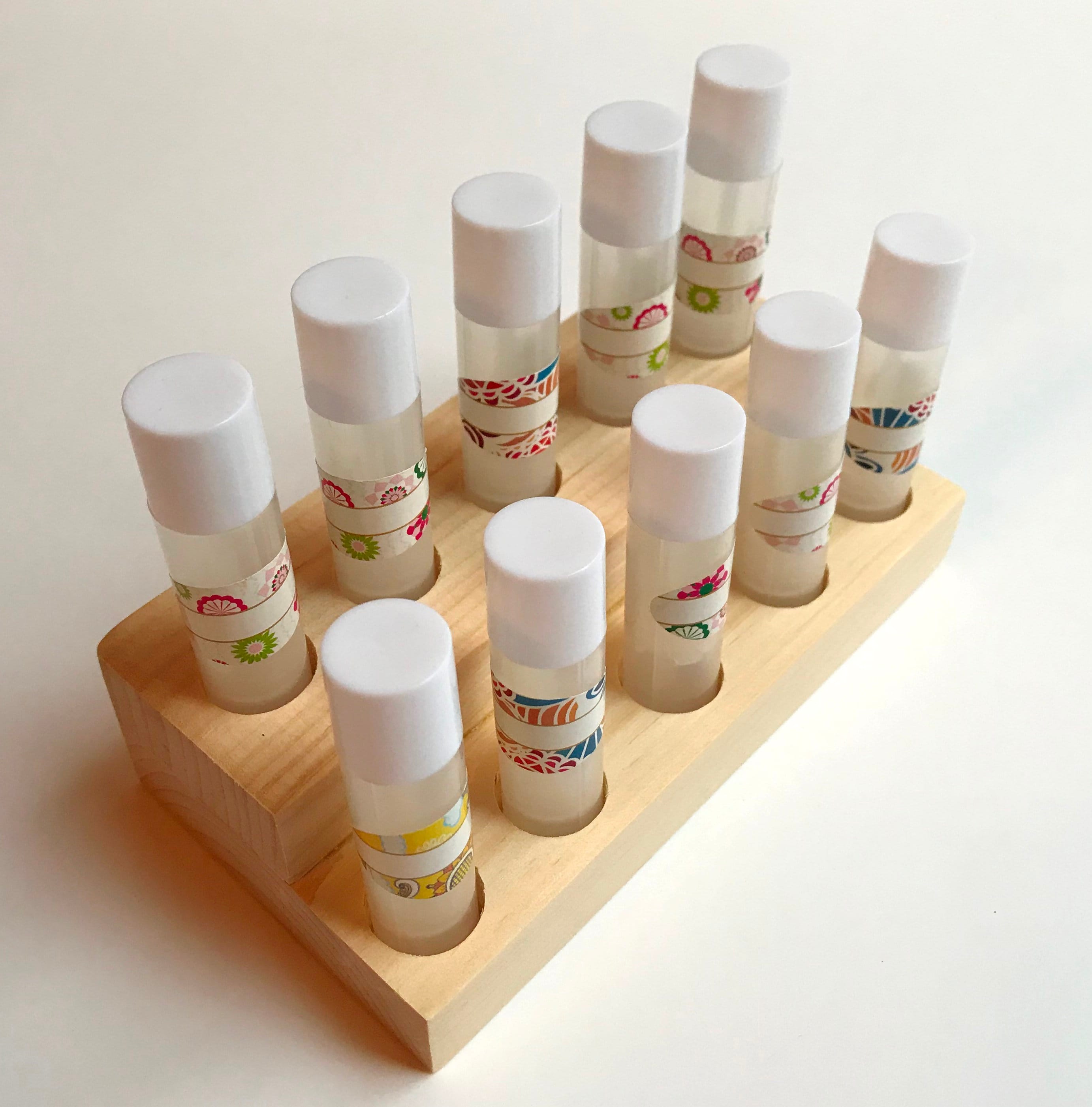 Lip Balm Display Wooden Lip Balm Tube Holder Multi Level Lip Etsy