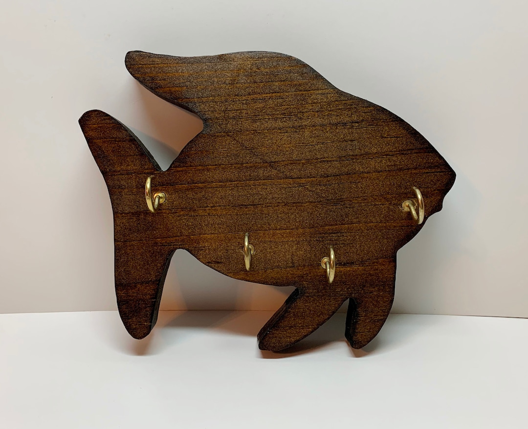 Fish Key Holder Made of Wood Wooden Fish Key Holder Etsy