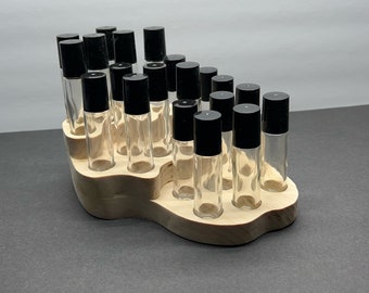 Rollerball Bottle Display Waterfall Effect Display Wooden Display Rollerball Wooden Perfume Display Essential Oil Holder Farmers Market