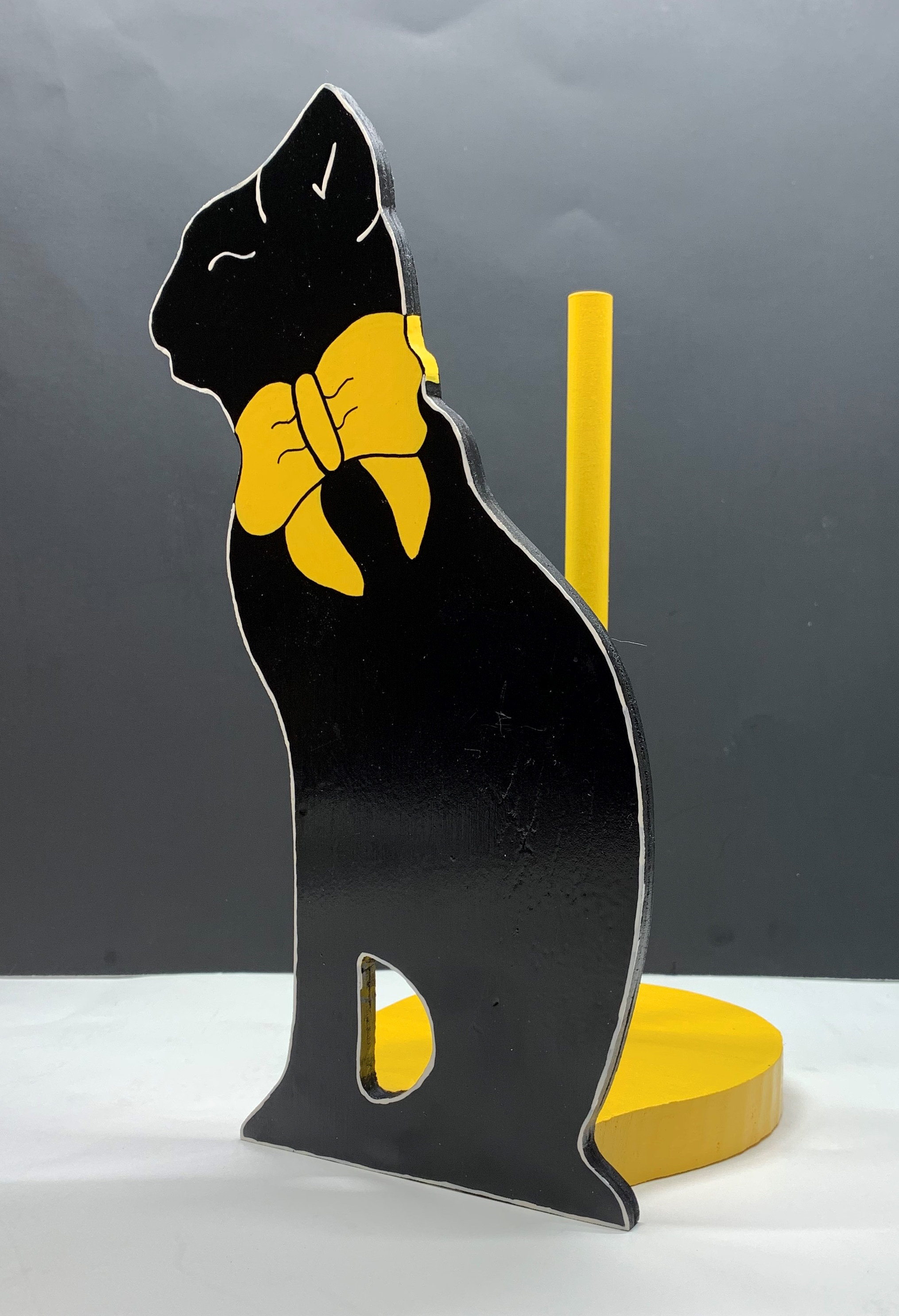 Cat Paper Towel Holder Feline With Bow Towel Holder Kitten Etsy