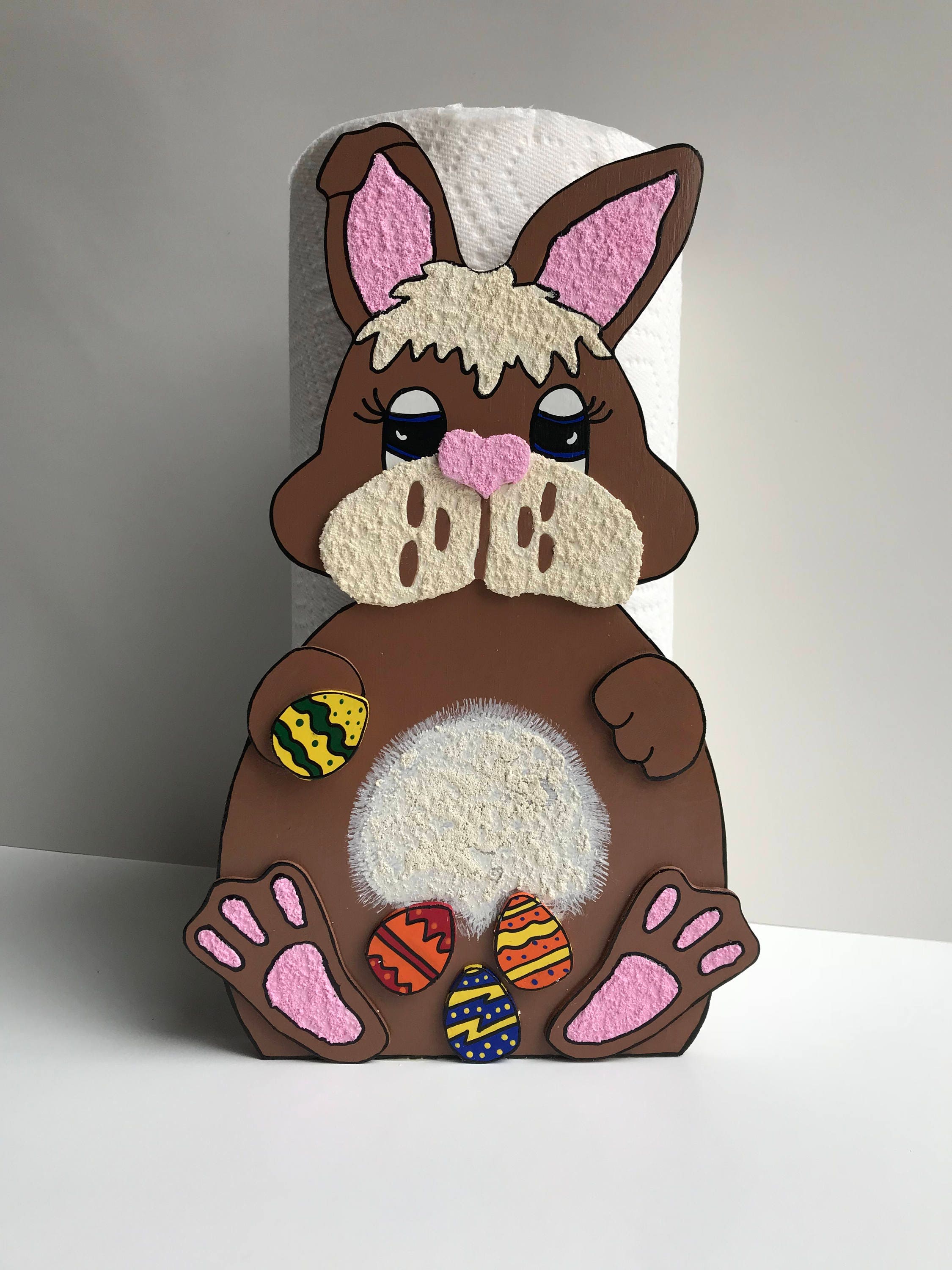 Easter Bunny Paper Towel Holder Easter Rabbit Towel Holder Etsy