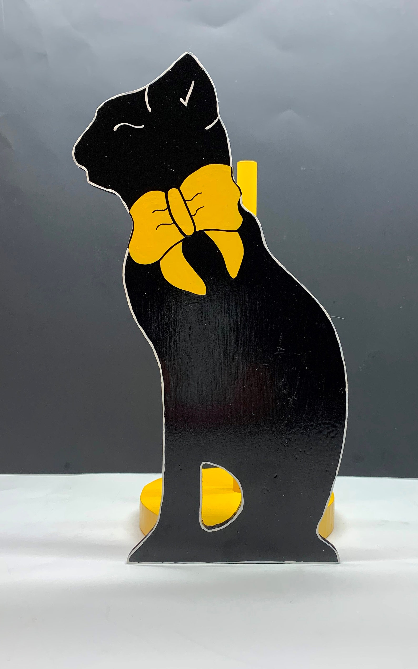 Cat Paper Towel Holder Feline With Bow Towel Holder Kitten Etsy