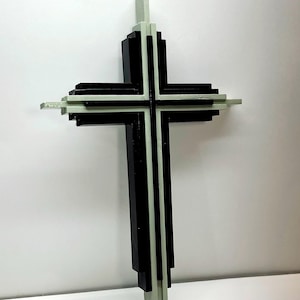 Cross Wooden Crucifix Wood Cross Stained Wooden Cross Crucifix Small Layered Wood Crucifix Cross Religious Home Decor Spirituality Crosses