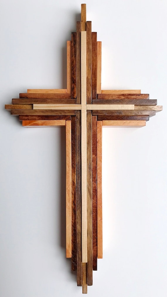 Cruz Crucifijo de madera Cruz de madera Manchada Cruz de madera Crucifijo  de madera en capas Crucifijo Cruz Religiosa Decoración del hogar Cruces de