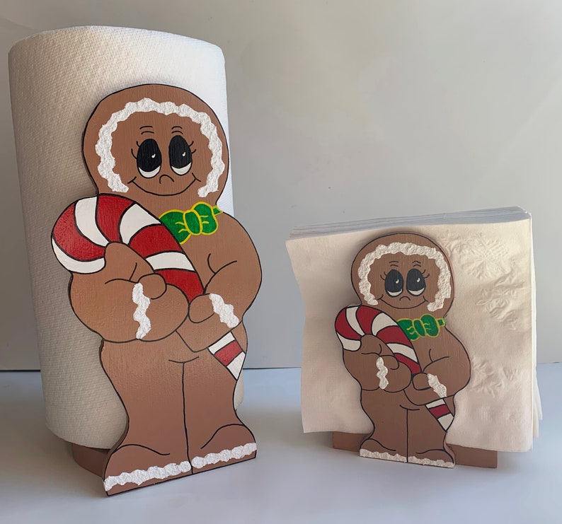 Gingerbread Man Paper Towel Holder and Napkin Holder Etsy