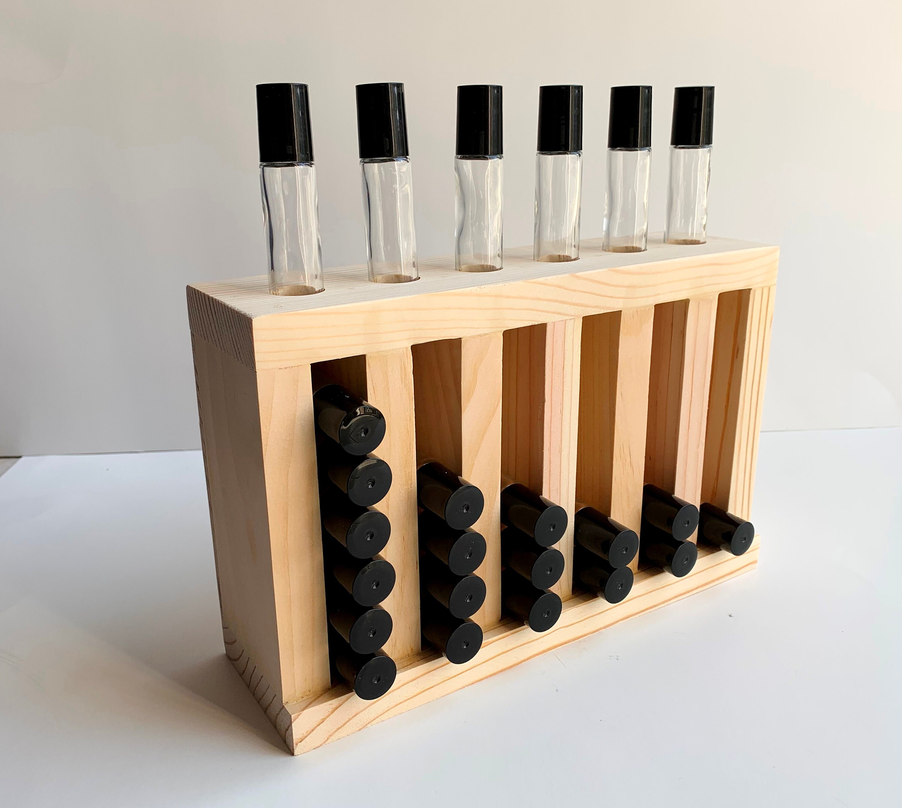 Rollerball Bottle Display Made of Wood Roll on Ball Bottle Etsy