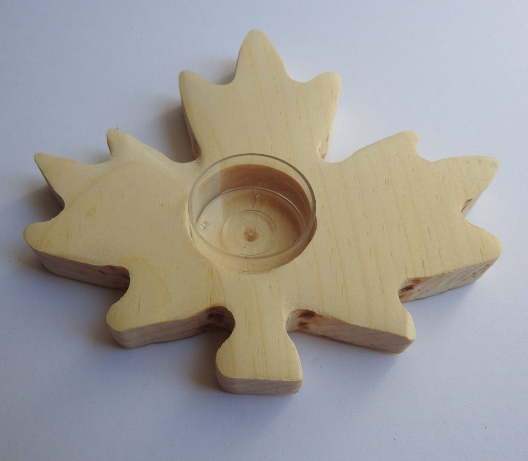Maple Leaf Tealight Candle Holder Made of Wood Tealight Candle Holder Maple Leaf Shape Wooden Etsy