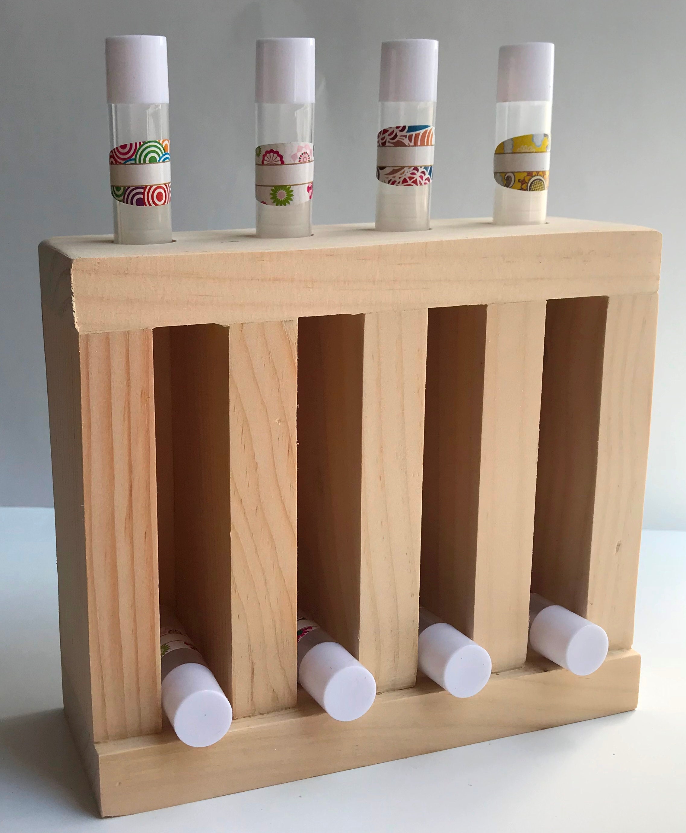 Lip Balm Tube Display 4 Slots Wooden Lip Balm Tube Tower Etsy