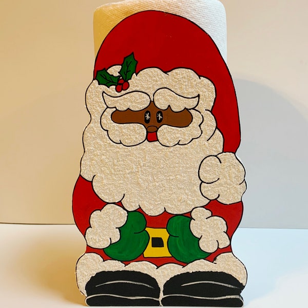 Santa Claus Paper Towel Holder Santa Christmas Towel Holder Santa Paper Towel Holder