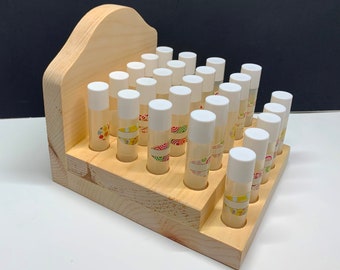 Lip Balm Tube Holder Wood Display Wooden Lip Balm Tube  Multi Level Wood Display Sample Level Lip Balm Tubes