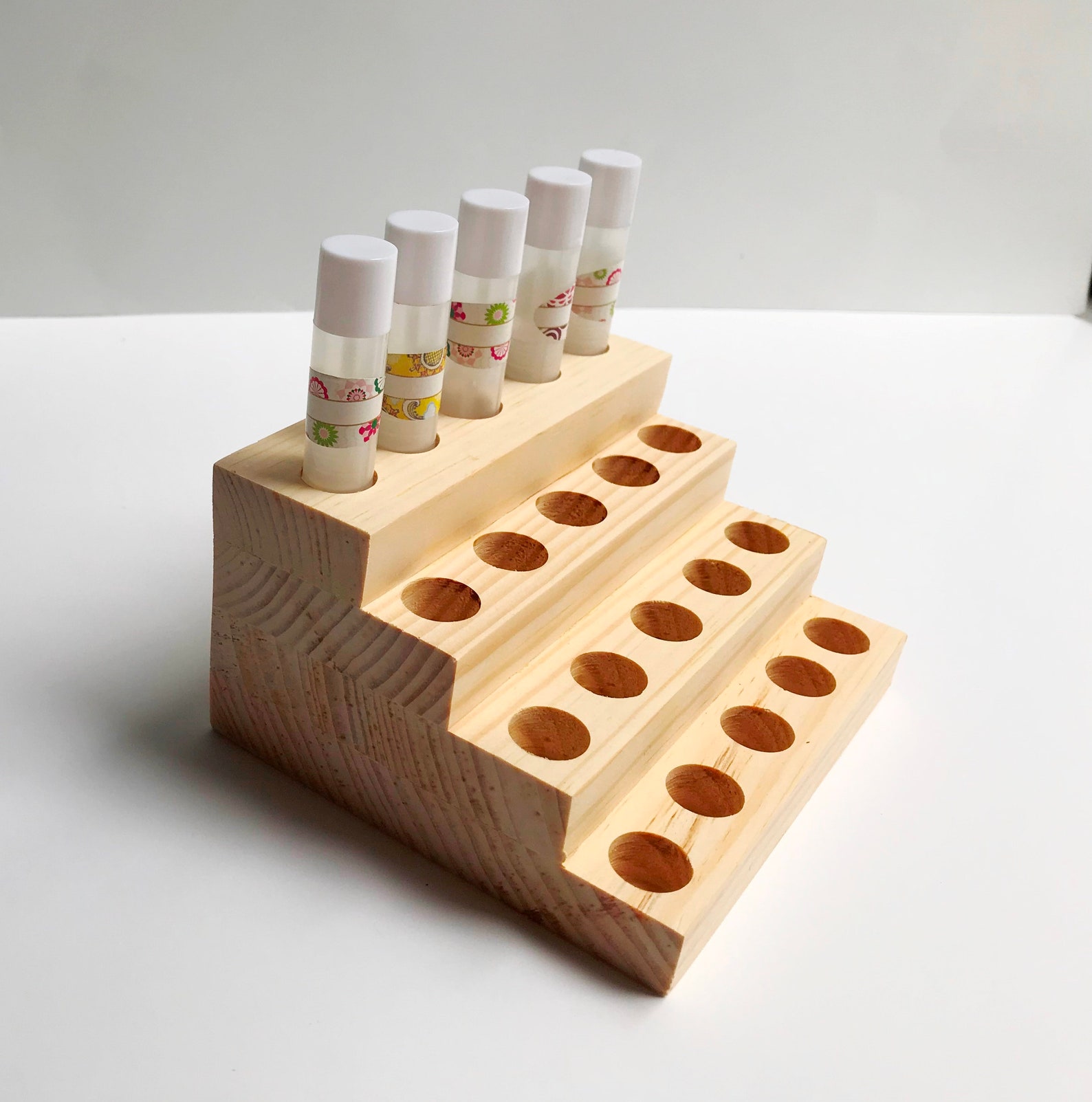 Lip Balm Tube Holder Lip Balm Display Wooden Multi Level Lip Etsy Canada