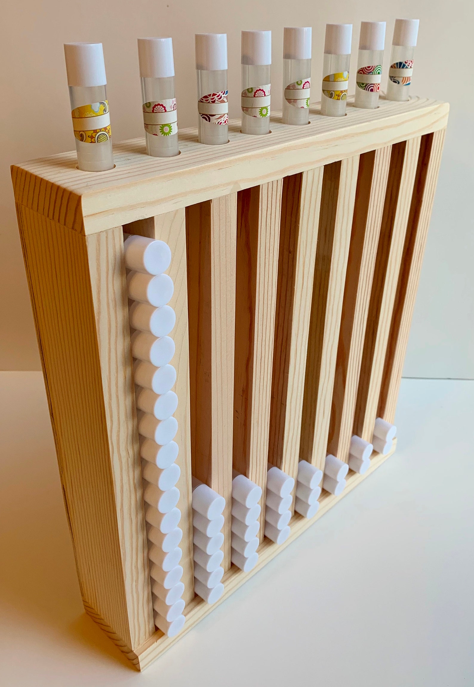 Lip Balm Tube Display Tower Wooden Lip Balm Tube Holder 8 Slot Etsy