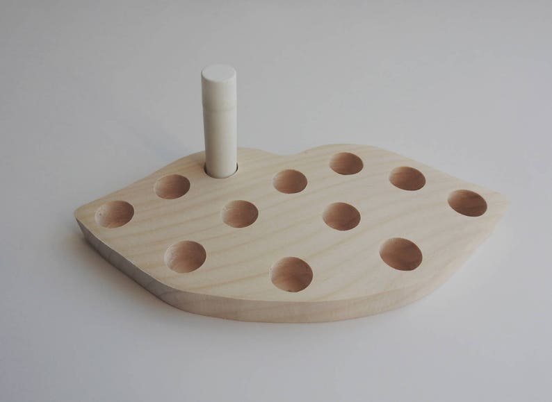 Lips Shaped Lip Balm Display Made of Wood Wooden Lip Balm Tube Etsy