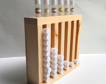 Lip Balm Tube Display Wooden Lip Balm Tube Holder 6 Slot Wood Lip Balm Tube Tower Farmers Market Craft Booth Display