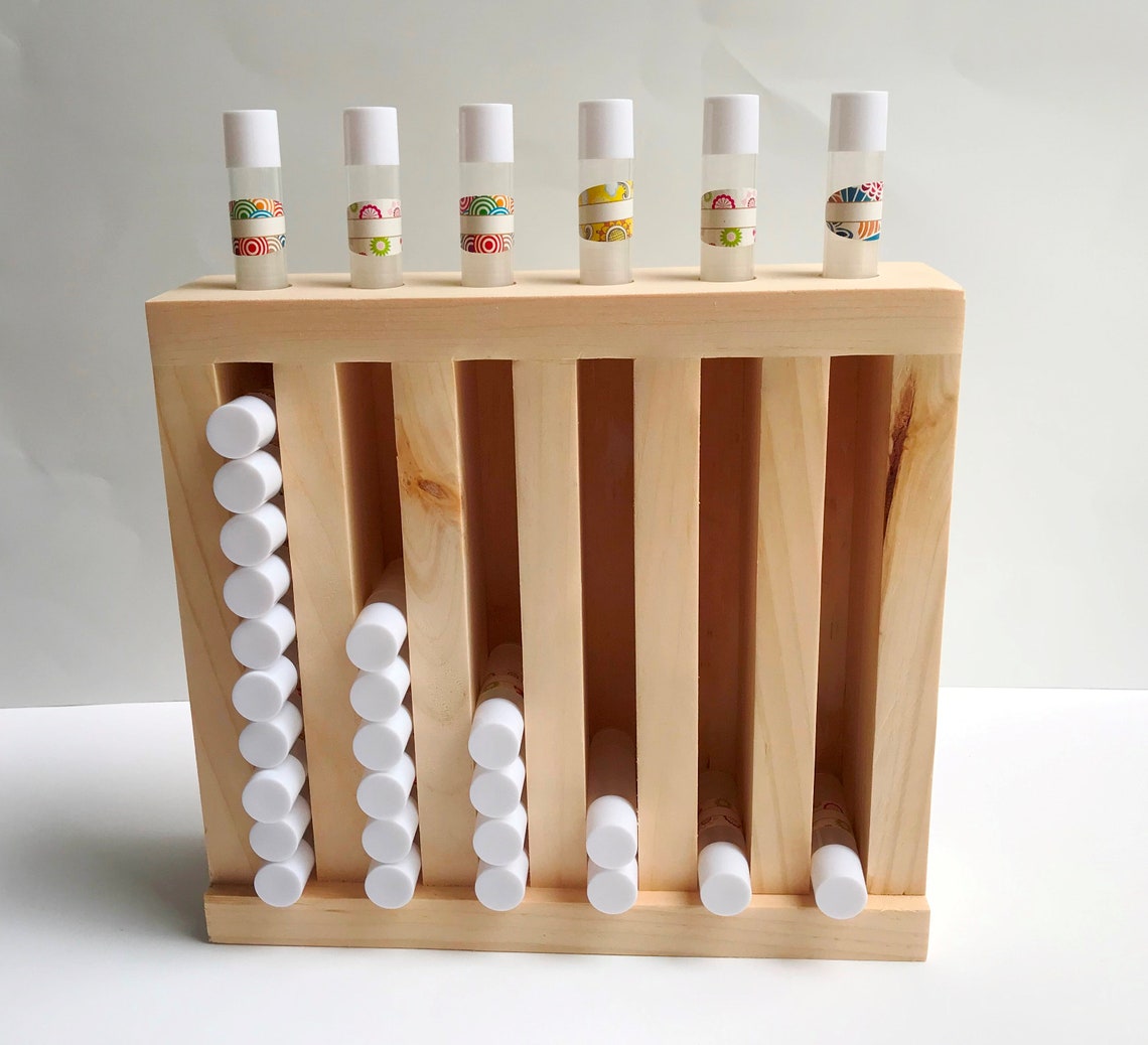Lip Balm Tube Display Wooden Lip Balm Tube Holder 6 Slot Wood Etsy