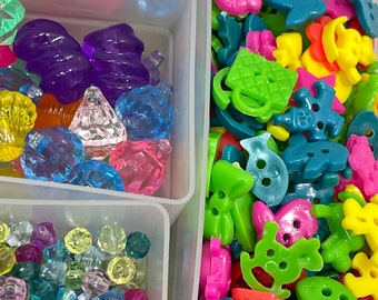 Assorted Beads and Shaped Buttons