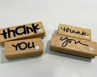 Wooden Thank You Stamps Set of Two